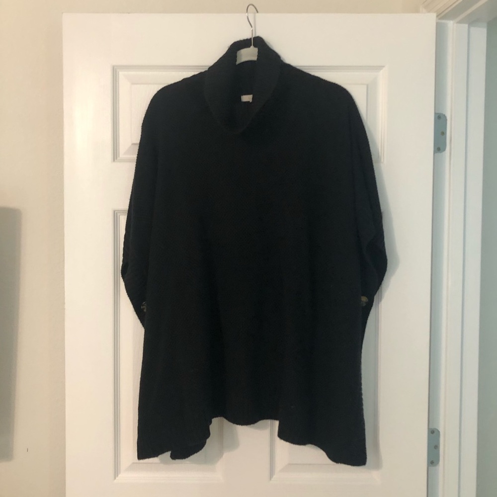 LOFT Black Poncho Sweater